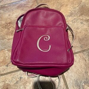 Thirty-One burgendy  Backpack with Monogram